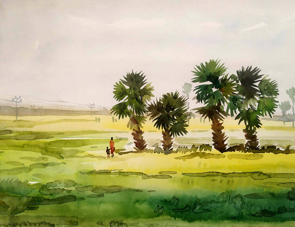 Rural Landscape with Palm Trees