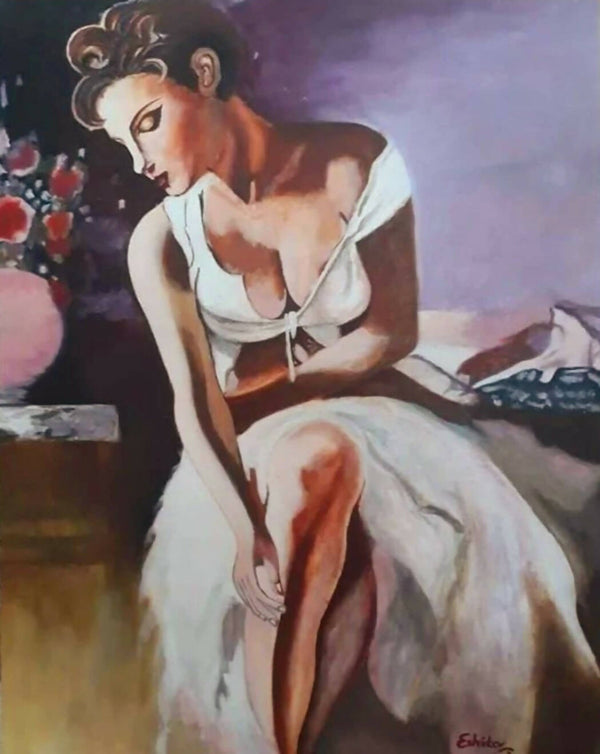 Lady in a white gown