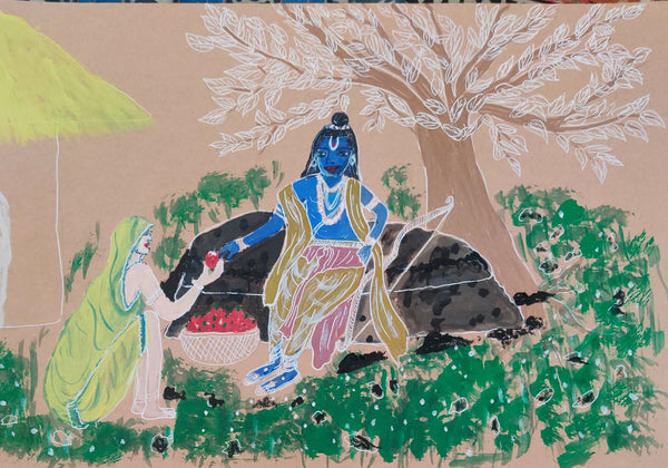 Rama and shabari acrylic painting