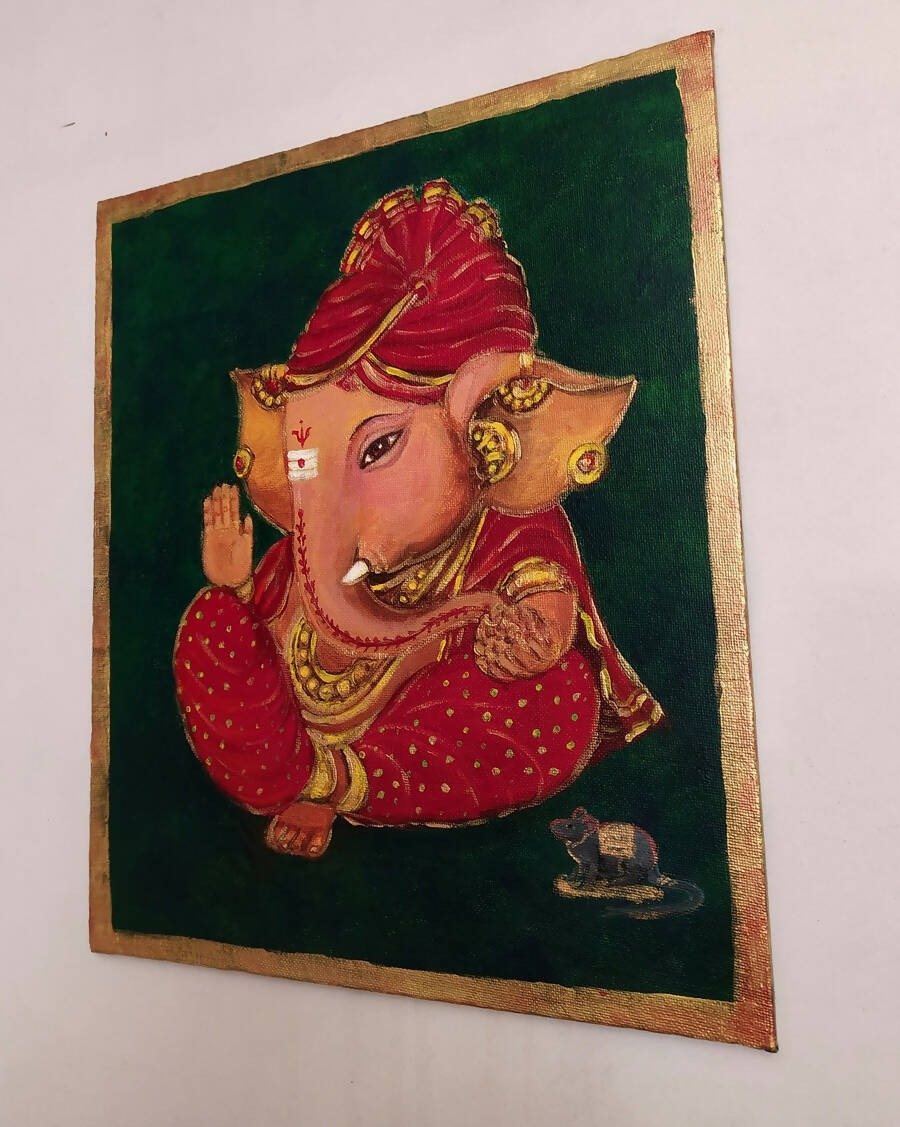 Lord Ganesh in Red Silk