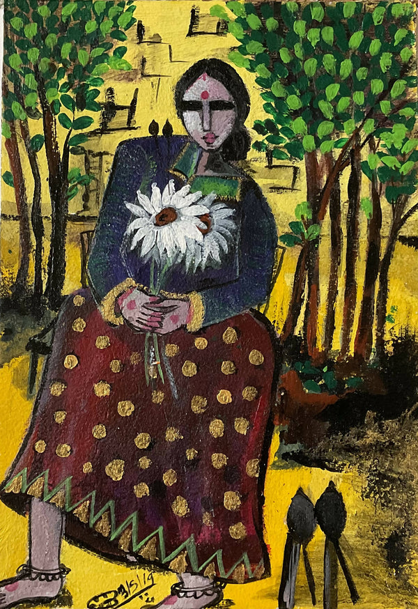 Lady with flower