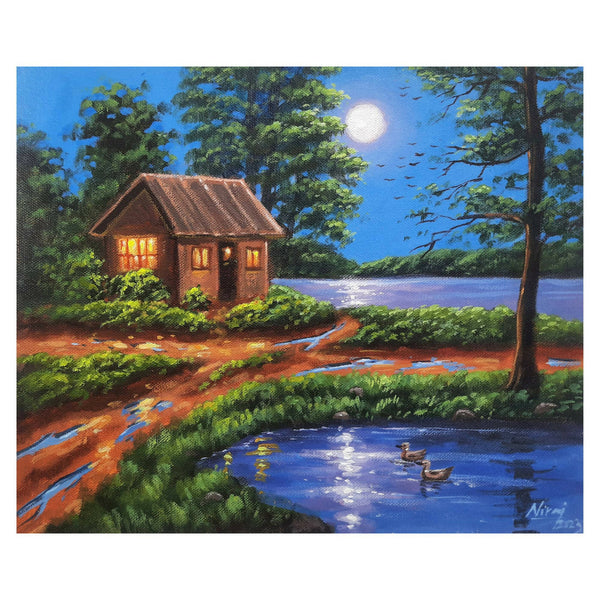 The Moonlight River Original Canvas Painting
