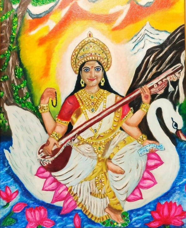 Devi Saraswati Oil-painting