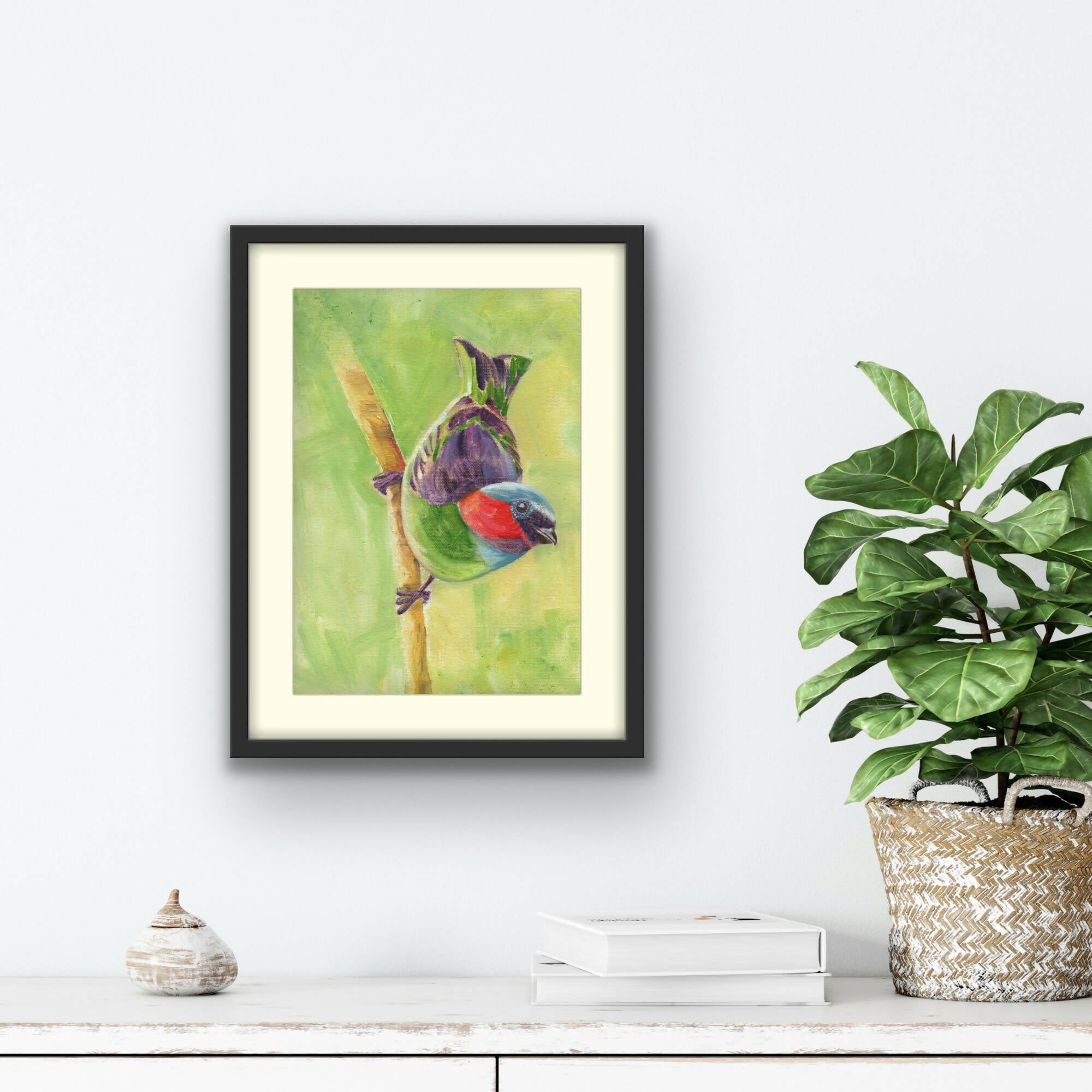 Play time bird- Framed art