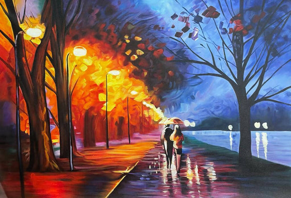 A romantic date scenery painting