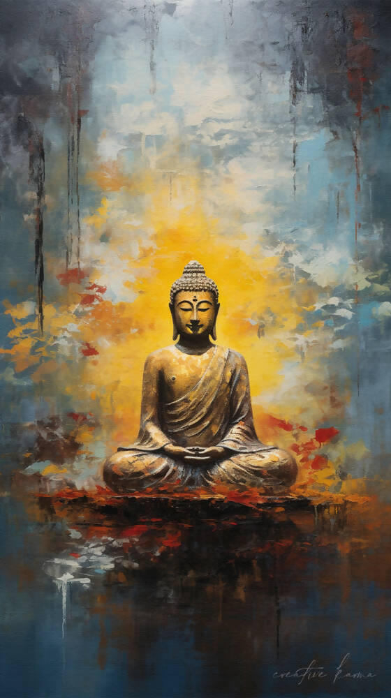 Gautam Buddha - An Enlightened Serenity State in Earth Tones