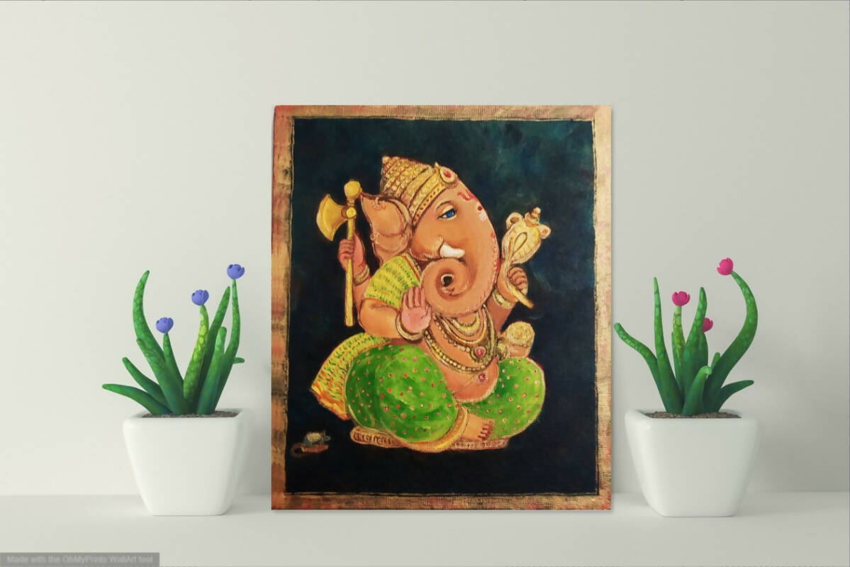 Lord Ganesh acrylic painting on canvas