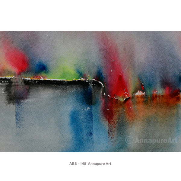 Landscape Impressionism Abstract, Watercolor on paper- 148
