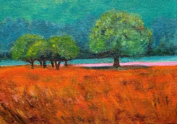 Autumn colors acrylic painting