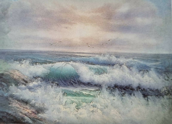 Sea waves realistic painting