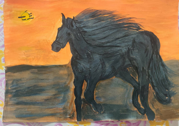Horse handmade acrylic painting