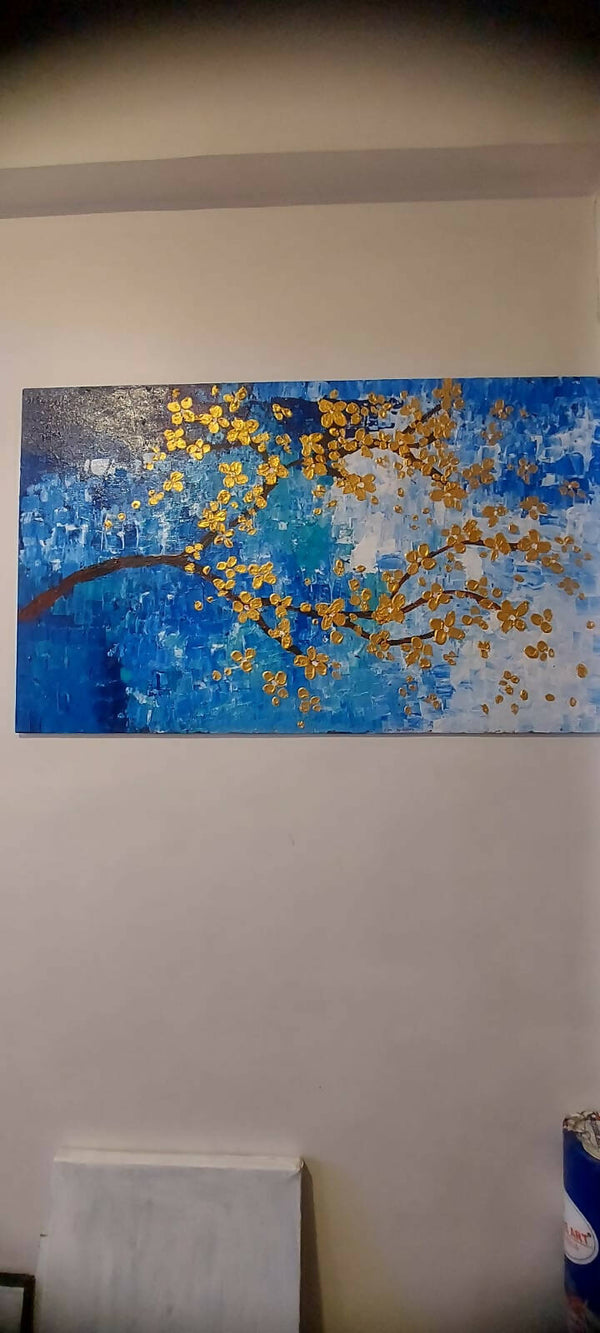 Abstract cherry blossom painting