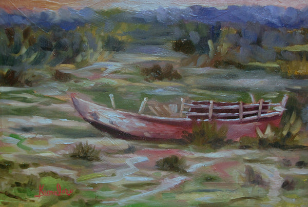 A boat besides Yamuna River