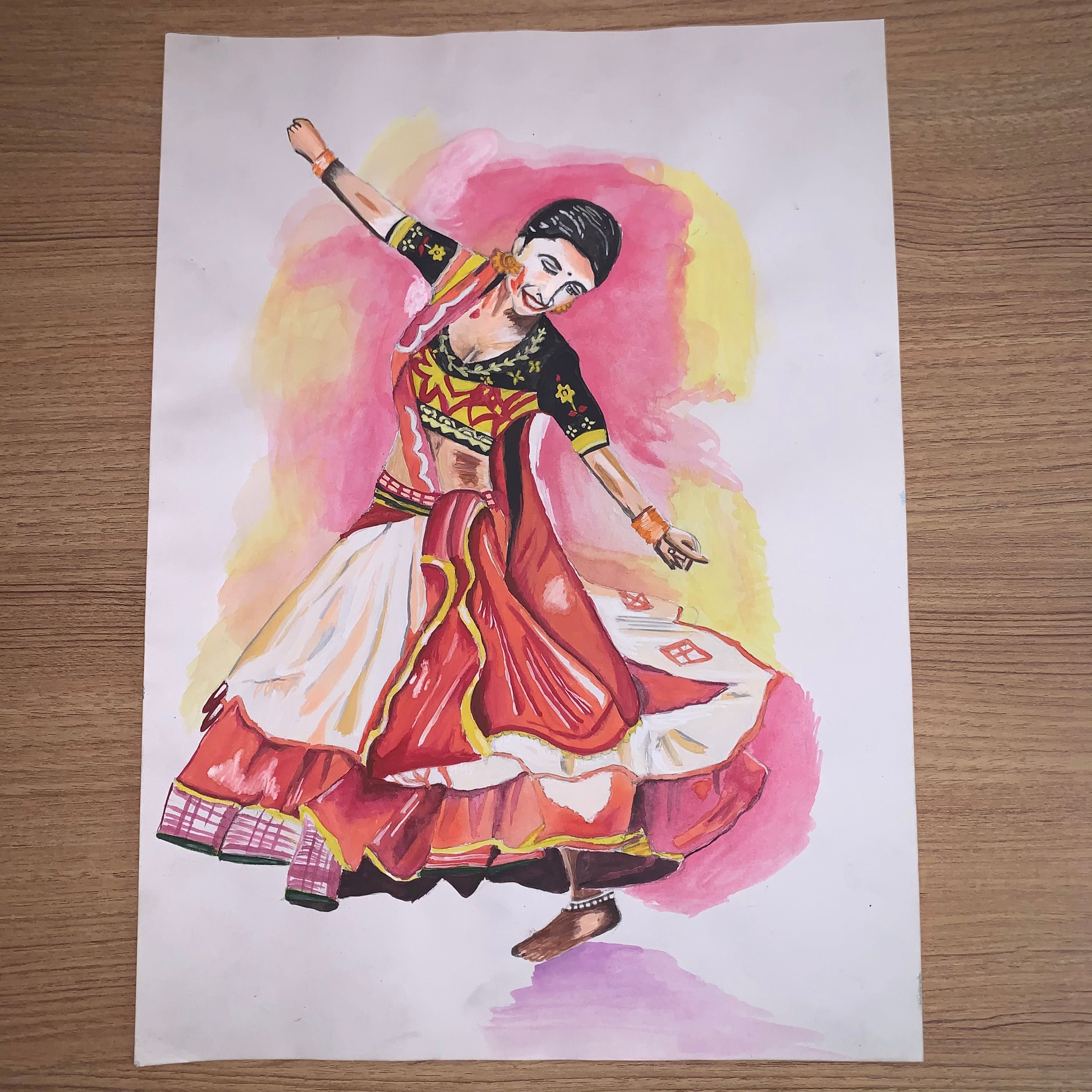 Pencil Sketch Of Dancing Girl - Desi Painters