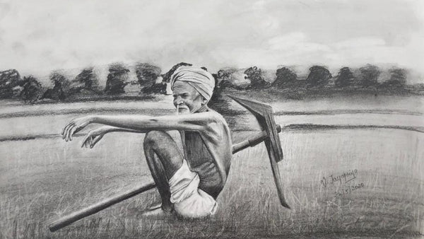 A sad Indian Farmer