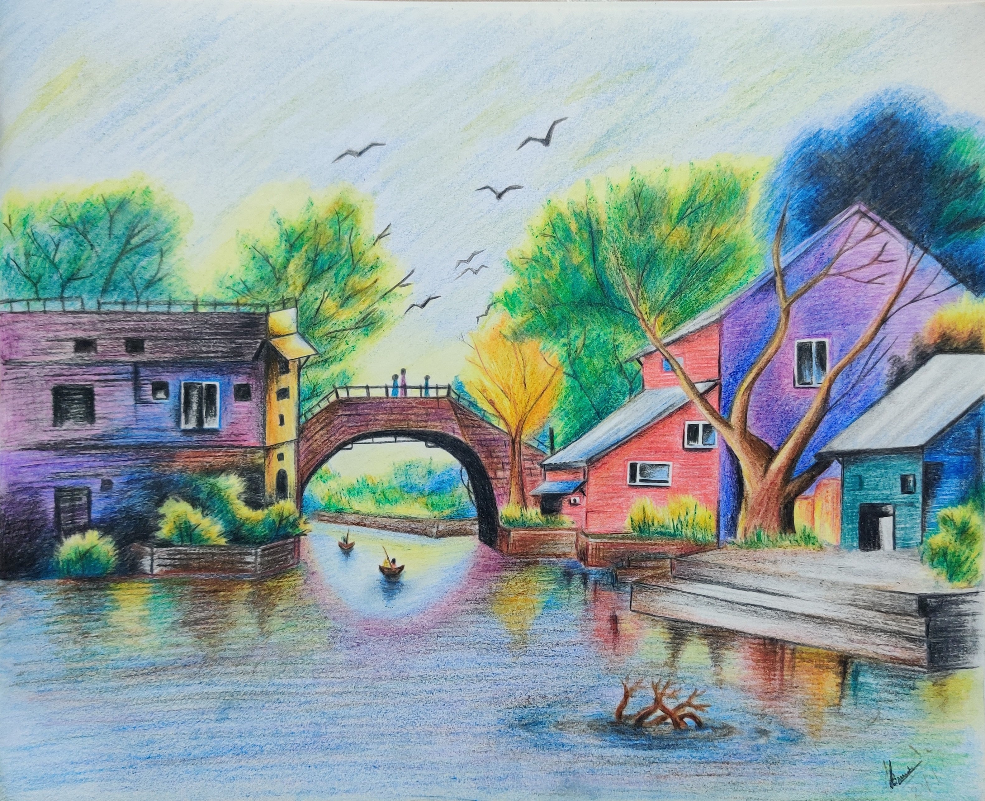GM Art Gallery - Colour Pencil sketch of a village girl | Facebook
