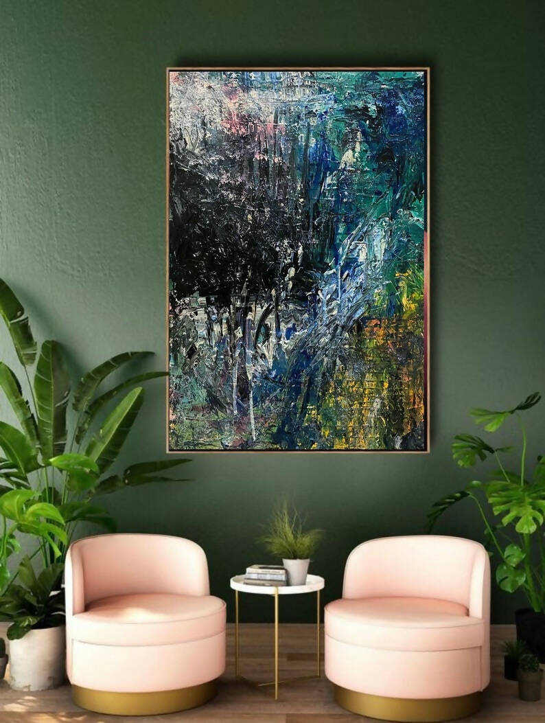 Missmessyartist ABSTRACT PAINTING - colorful texture oil and acrylic - big