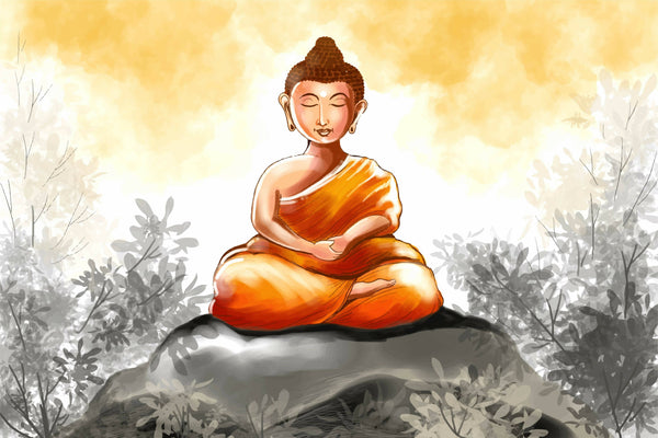 Buddha as a monk canvas art