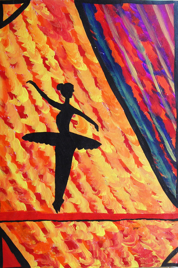Abstract art of dancing lady