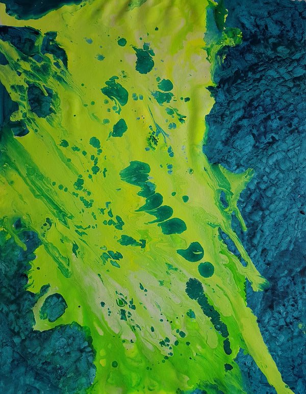 Abstract green and blue