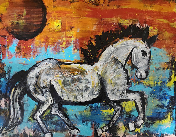Abstract Horse - Horse in a sunset