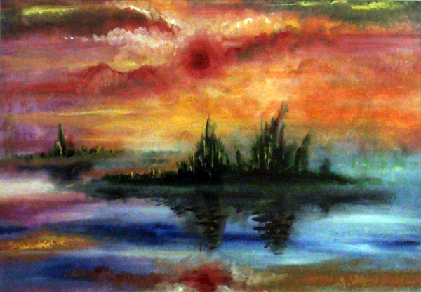 Abstract Landscape (Evening on Fire)