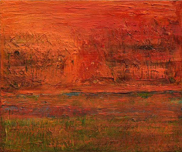 Abstract Landscape Oil Painting - Evening Edge