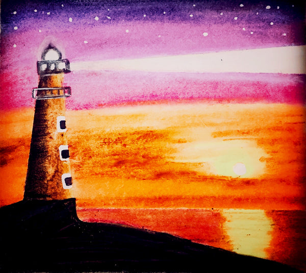 Abstract lighthouse artwork