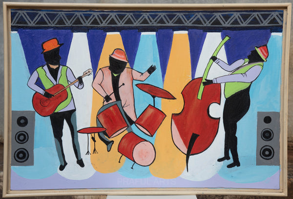 Abstract painting of Music band on the stage