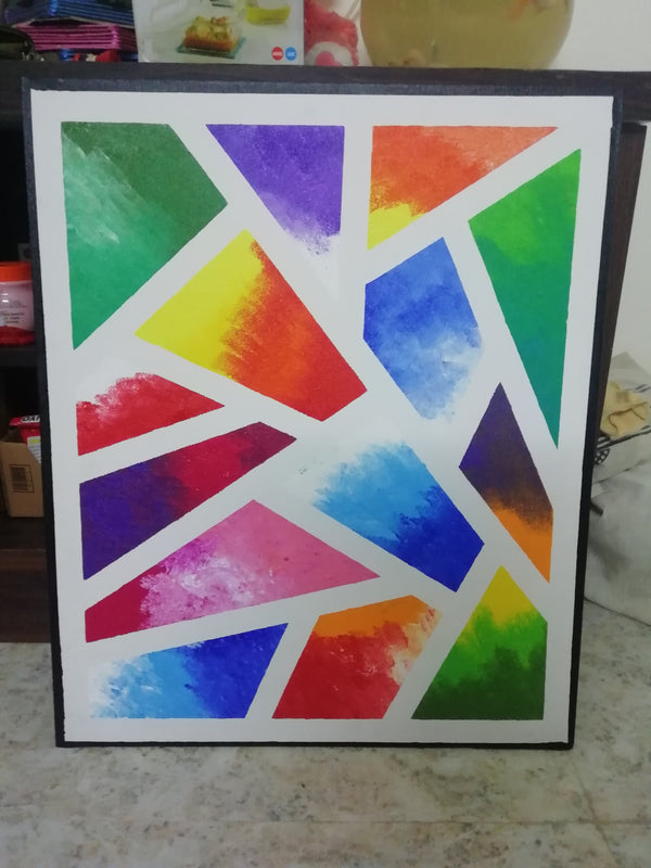 Abstract painting with bright colours