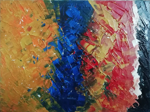 Abstract painting with bright colours
