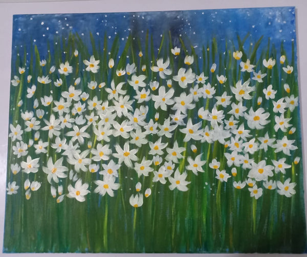 Acrylic floral painting on canvas