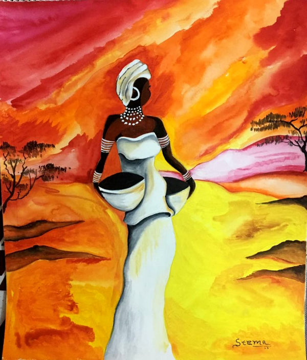 Figurative Modern Art-African Tribal Woman
