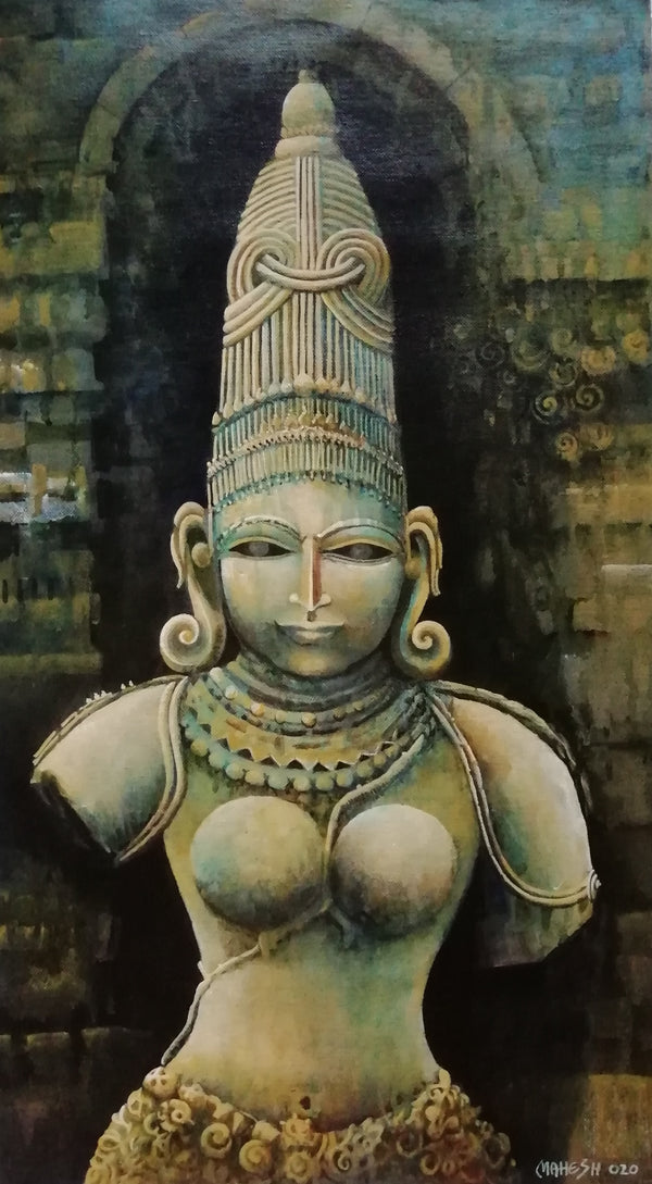 An Ancient Indian Maa Murti Statue Painting