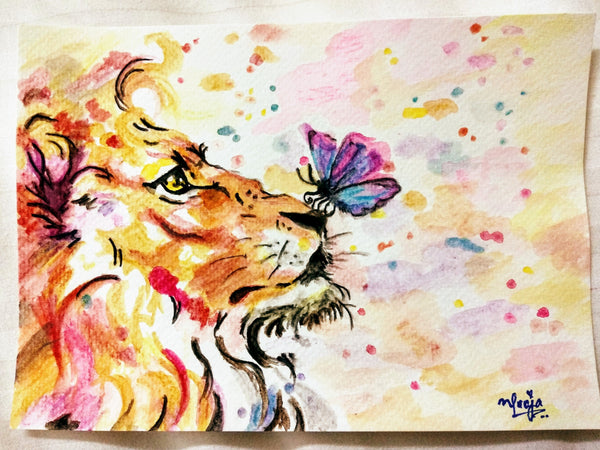Animal Lion Abstract Butterfly