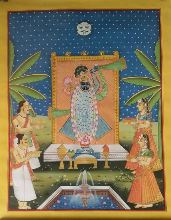 Painting of Lord Shrinathji Indian Traditional Art Indian God