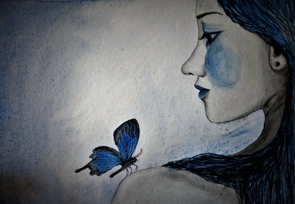 woman with butterfly