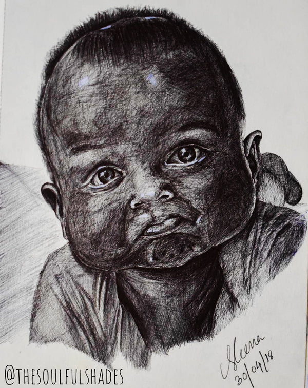 Baby Painting with Ball Point Pen