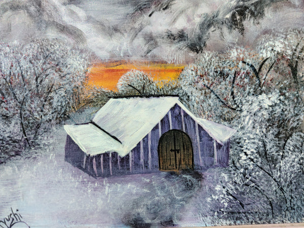 Barn In Snow