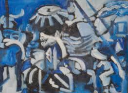 based on Picasso Art Guernica in blue colour