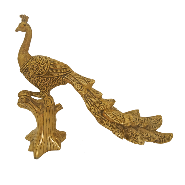 Beautiful Brass Antique Peacock Statue