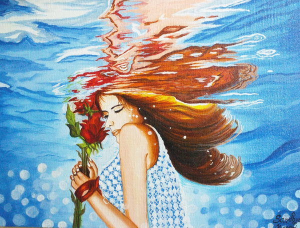 Beautiful lady within Water
