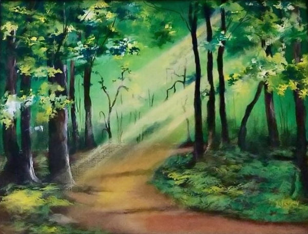 Beautiful nature touching the first sun rays Acrylic on canvas