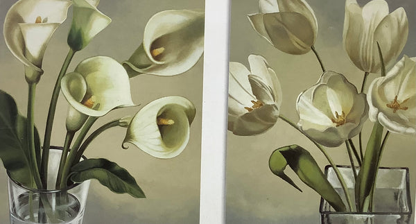 Beautiful White Flowers Multi-Pieces Painting