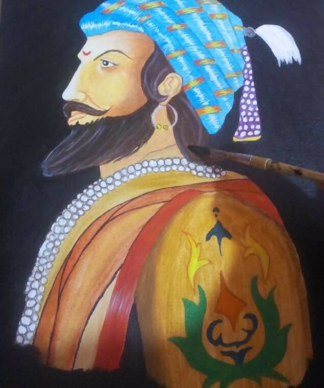Shivaji Maharaj Painting poster colour | shivaji maharaj drawing oil pastel  | Rahul art academy - YouTube