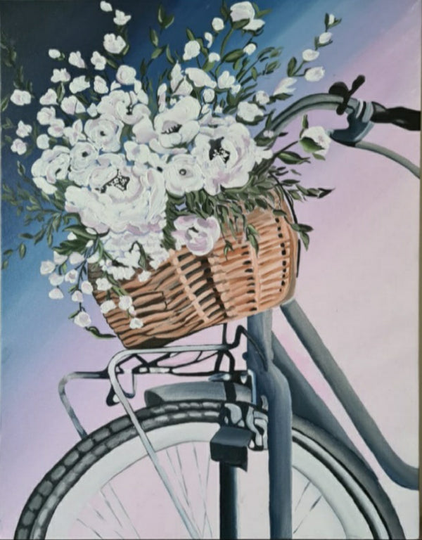 Bicycle with flower basket