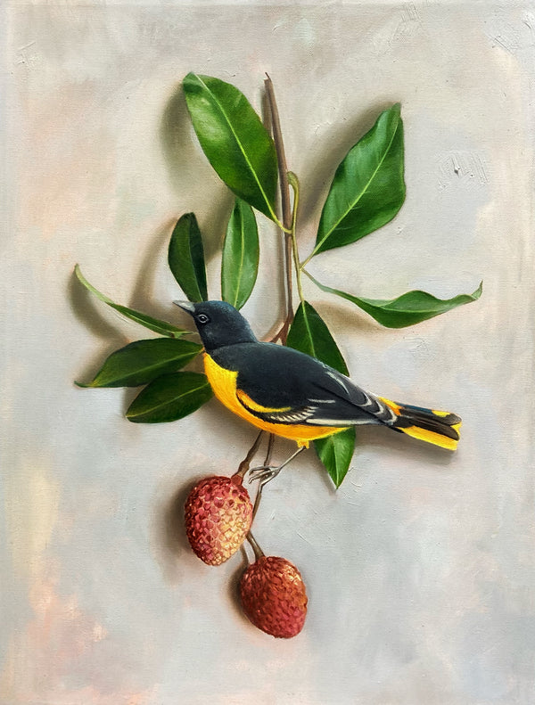 Bird and Litchee original oil painting