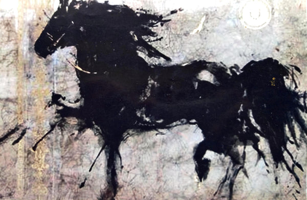 black horse painting
