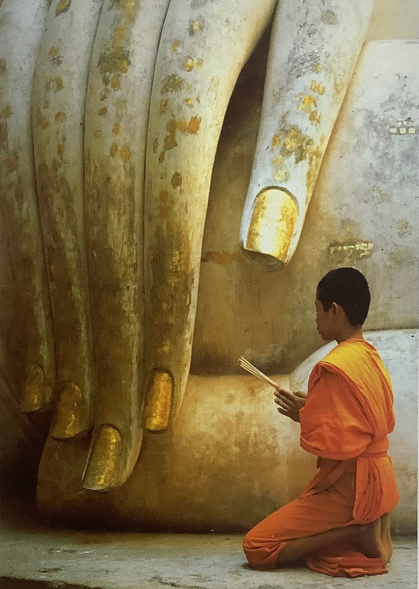Blessings of Lord buddha with monk