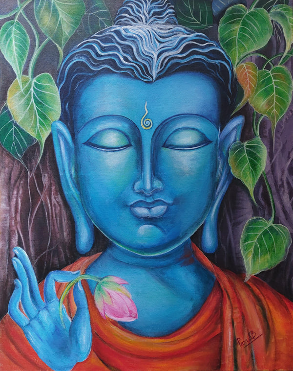 Blue Buddha-Meditating Buddha